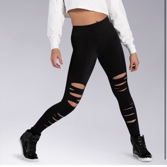 COPY - SLASHED FRONT LEGGINGS - Picture 3 of 5